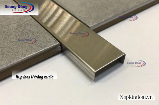 Nẹp inox U trắng xước