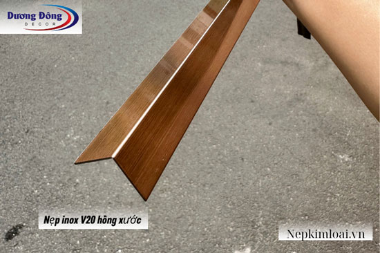 Nẹp inox V20 hồng xước
