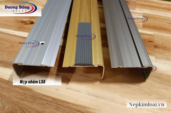 Nẹp nhôm L55x35 chống trượt bậc thang